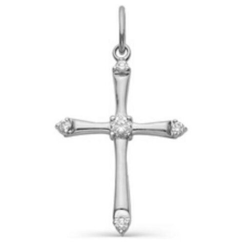 фото Подвеска посеребрение "православный крест" 51-01044, цвет белый в серебре сима-ленд