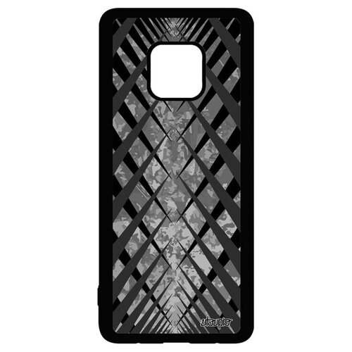 фото Противоударный чехол на мобильный // huawei mate 20 pro // "дизайн сталактит" геометрия наледь, utaupia, синий