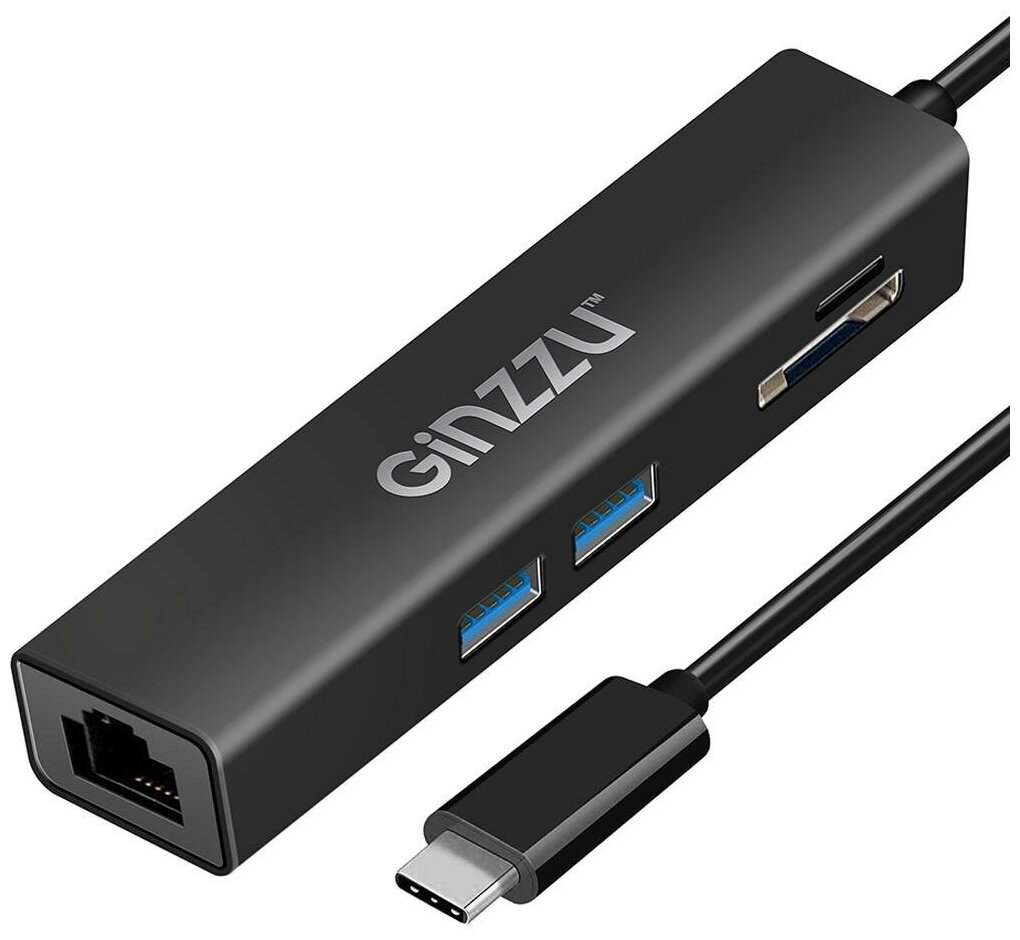 Картридер Ginzzu Gr-568ub (черный) .