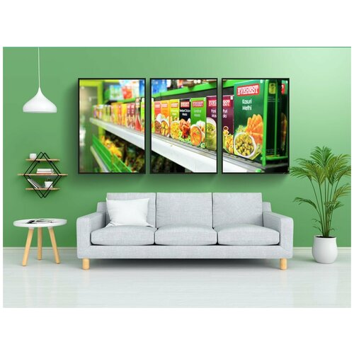 фото Набор модулных постеров для интерьера "бакалея, хранить, розничная торговля" 60x90 см. в тубусе, без рамки lotsprints