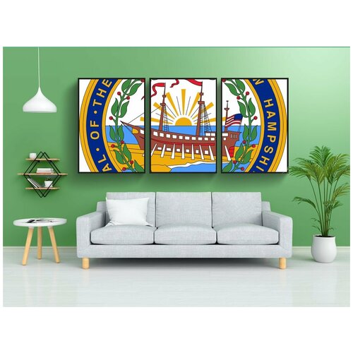 фото Набор модулных постеров для интерьера "новый, хэмпшир, тюлень" 60x90 см. в тубусе, без рамки lotsprints