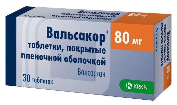Вальсакор таб. п/о плен., 80 мг, 30 шт.