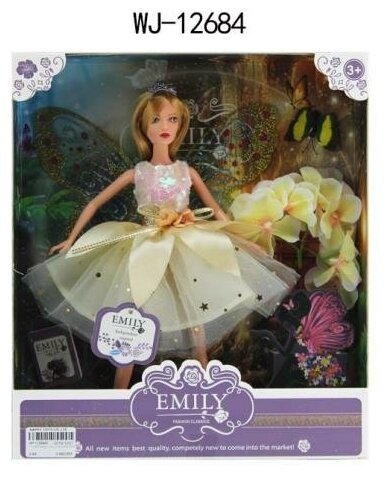 Кукла ABtoys Emily Сиреневая серия Фея (бежевое платье), аксессуары, 30см WJ-12684