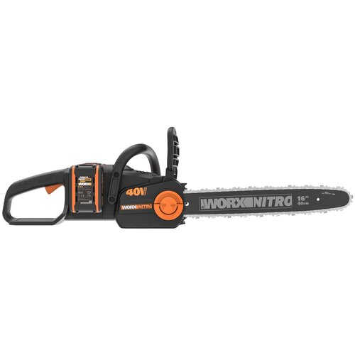 Аккумуляторная пила Worx NITRO WG385E, 40В 40cm бесщеточная, 4.0Ач х2, ЗУ 2Ах2, коробка