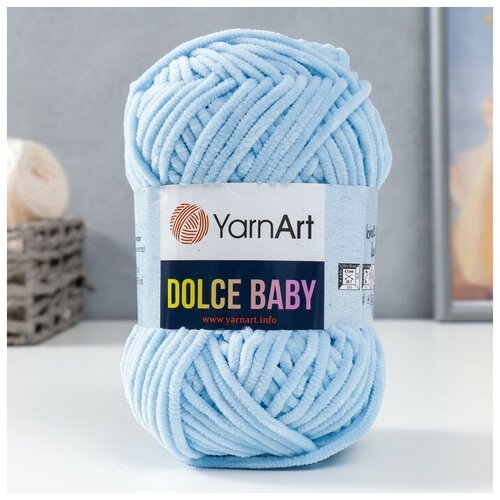 YarnArt Пряжа Dolce Baby 100% микрополиэстер 85м/50 гр (749 голубой) пряжа dolce baby 100% микрополиэстер 85м 50 гр 751 сухая роза