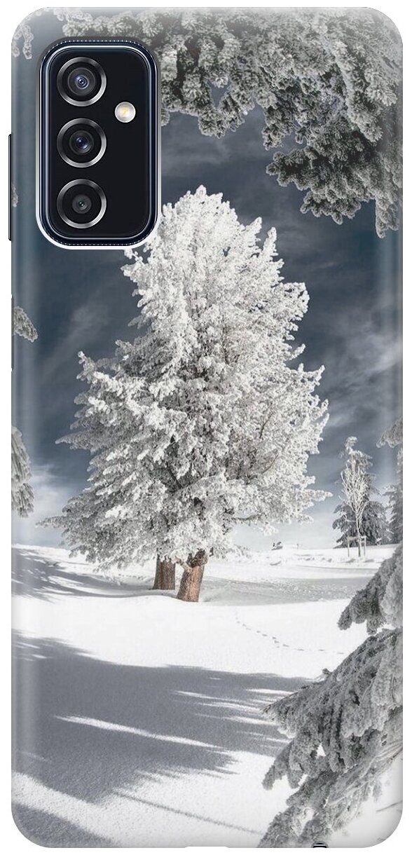 Силиконовый чехол на Samsung Galaxy M52 5G, Самсунг М52 с принтом "Заснеженные деревья"