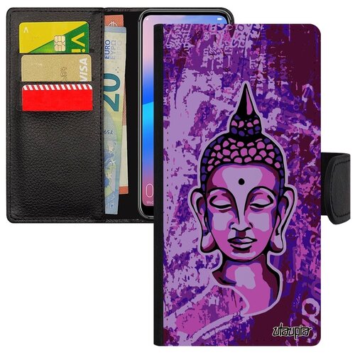 фото Противоударный чехол-книжка на телефон // samsung galaxy a50 // "будда" buddha портрет, utaupia, фиолетовый