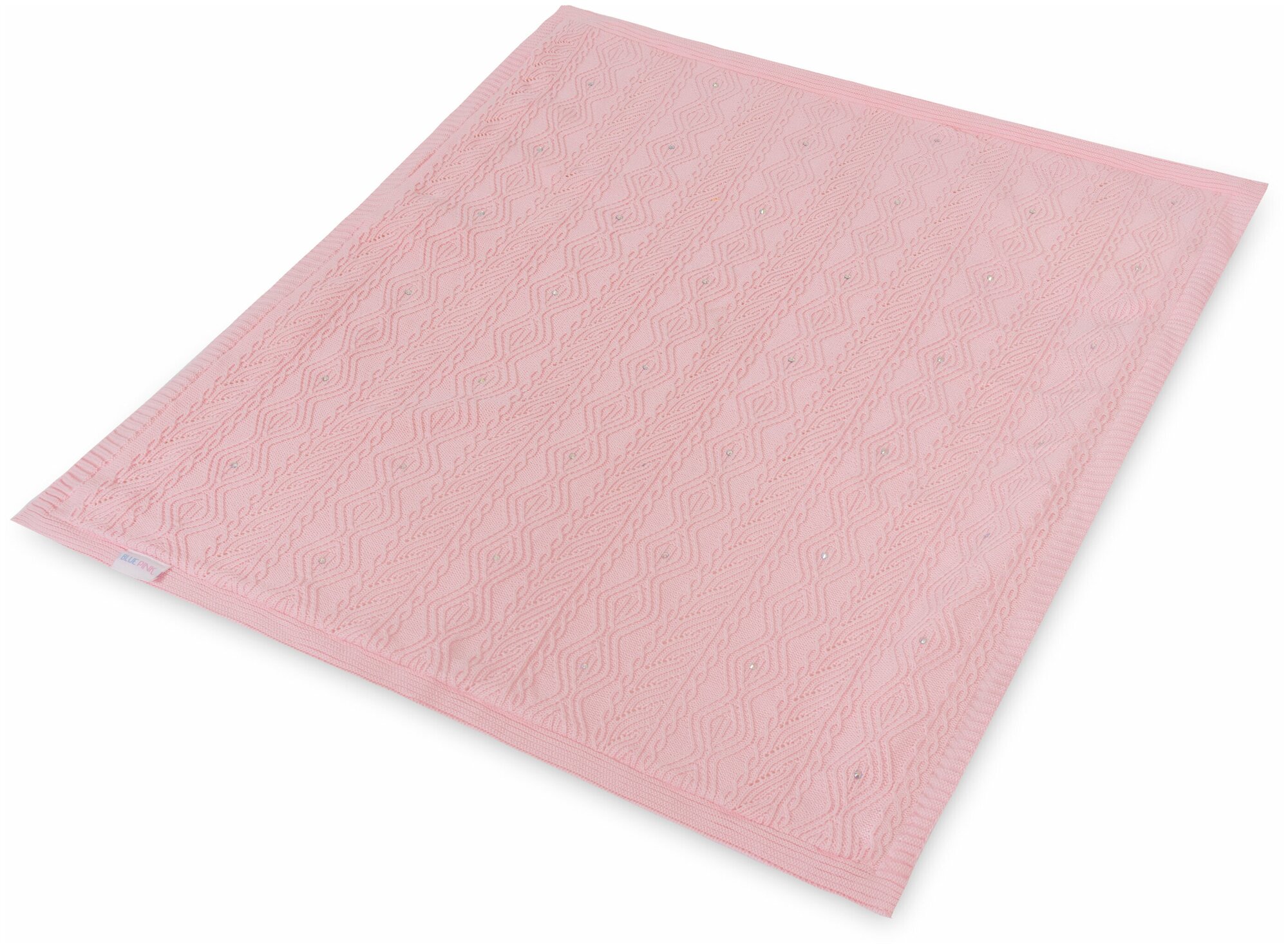 Плед-покрывало Sansli "Стразы" вязаный 95*115 см (розовый)