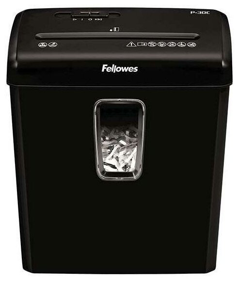 Шредер Fellowes® Powershred® P-30C, DIN P-4, 4х34 мм, 6 лст, 15 лтр.