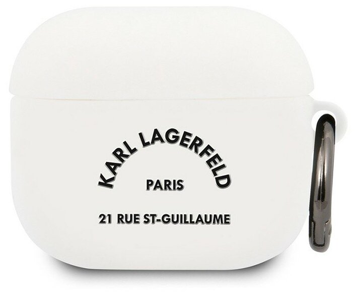 Чехол Karl Lagerfeld Silicone case with ring RSG logo для Airpods 3 (2021), белый