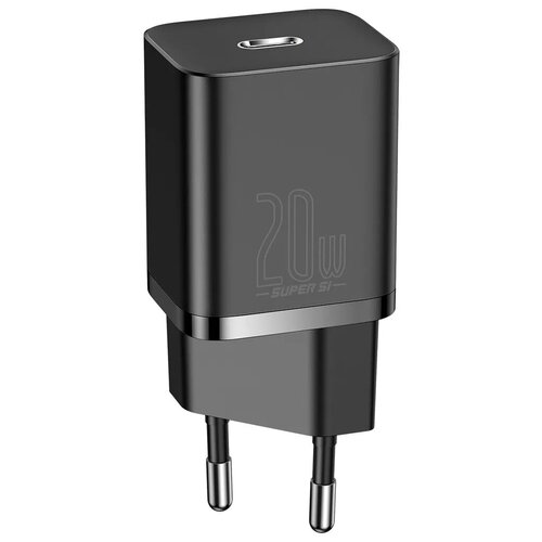 фото Сетевое зарядное устройство baseus super si quick charger 1c 20w eu black (ccsup- b01)