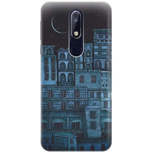 фото Re:paчехол - накладка artcolor для nokia 7.1 (2018) с принтом "ночь над городом"