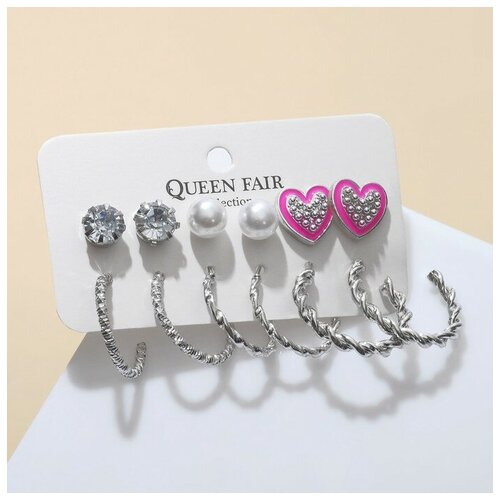 Серьги Queen Fair, стекло, эмаль, розовый