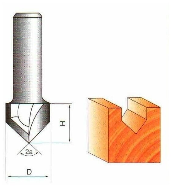 Фреза пазовая V-образная 8х12х12 - 90° СТФ-1004