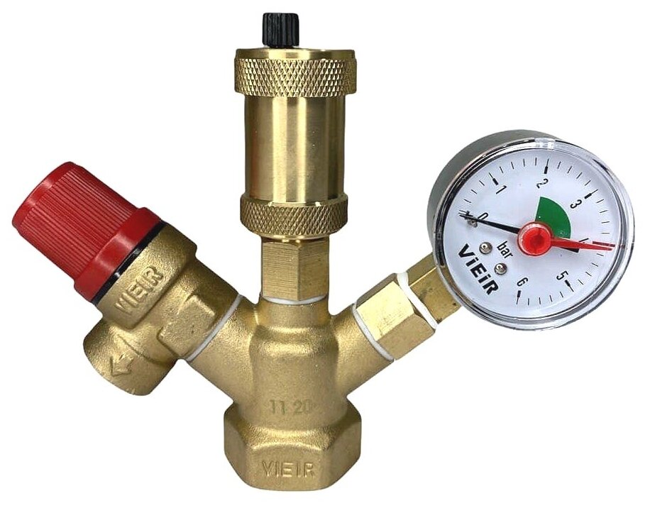 Группа безопасности котла мини 1.5 бар, латунь ViEiR