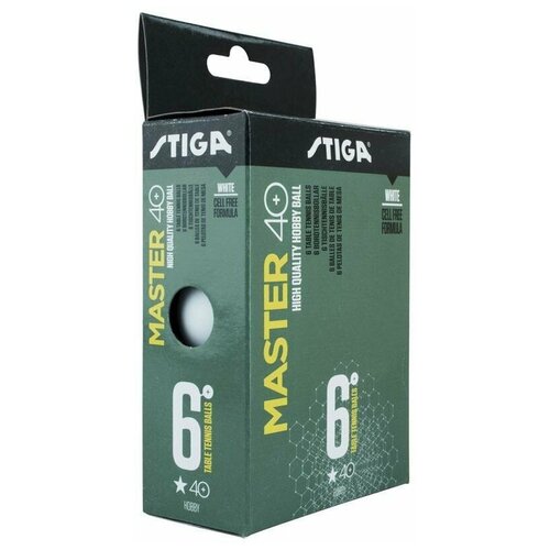 Мячи для настольного тенниса STIGA Master ABS 1* (6 шт.) белый