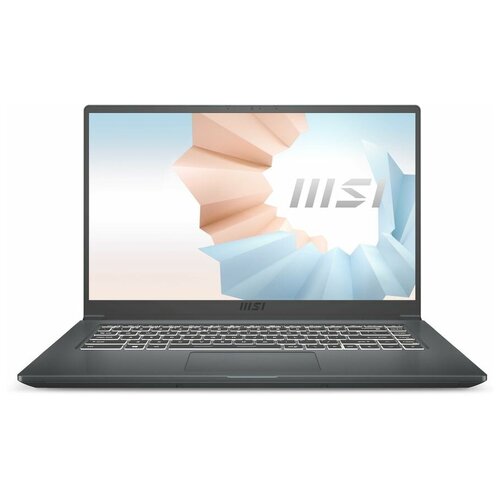 фото Ноутбук msi modern 15 a11sbu-836ru 15.6" fhd ips/core i7-1195g7/8gb/512gb ssd/nvidia geforce mx450 2gb/win 10 home/noodd/серый (9s7-155266-836)