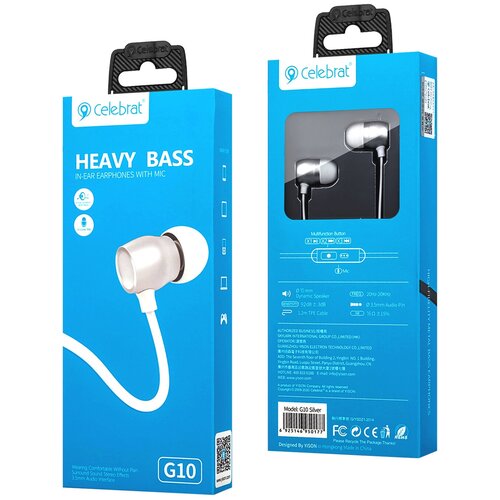 Наушники Celebrat G10 белые 74600₽