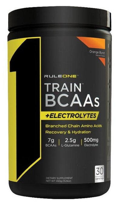 RULE ONE Train BCAA + Electrolytes 432 г (Апельсиновый взрыв)