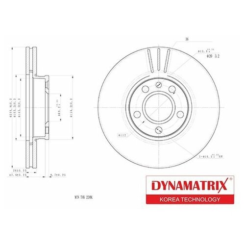 Диск Тормозной DYNAMATRIX-KOREA арт. DBD1559