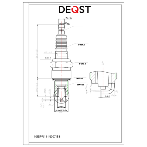 Свеча зажигания Deqst 10ISPR111N007(W20EXR-U11)