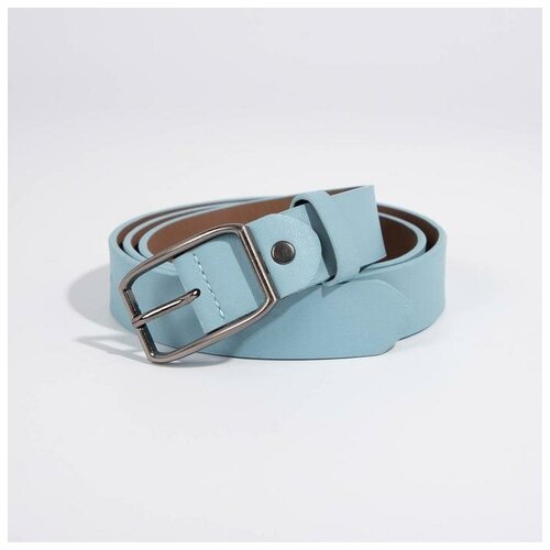 фото Ремень женский, ширина 3 см, винт, пряжка металл, цвет голубой lavanda
