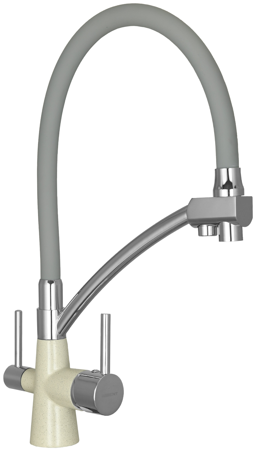 Смеситель для кухни с гибким изливом и подводкой питьевой воды Wisent 4855-19-9 (серый)