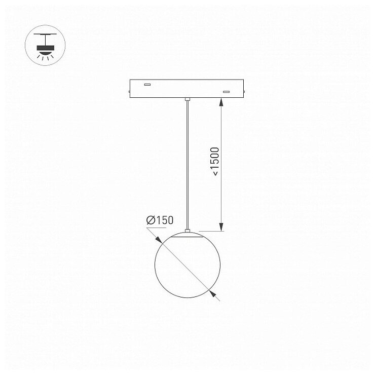 Светильник MAG-ORIENT-SFERO-HANG-R150-10W Warm3000 (BK, 300 deg, 48V) (Arlight, IP20 Металл, 5 лет) - фотография № 5