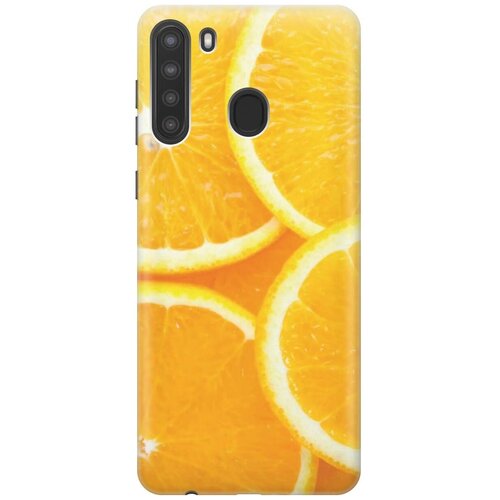фото Gosso ультратонкий силиконовый чехол-накладка для samsung galaxy a21 с принтом "апельсины"