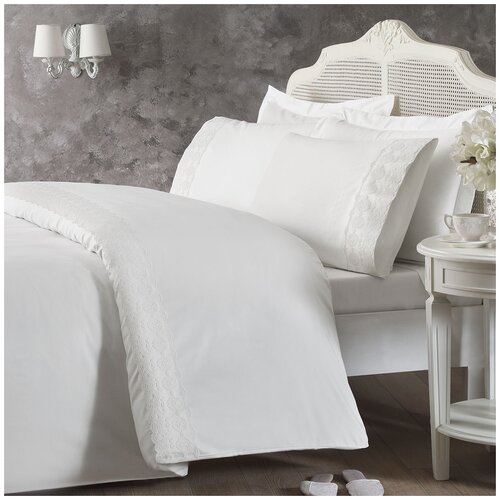 фото Комплект постельного белья tivolyo home arian кремовый (семейный)