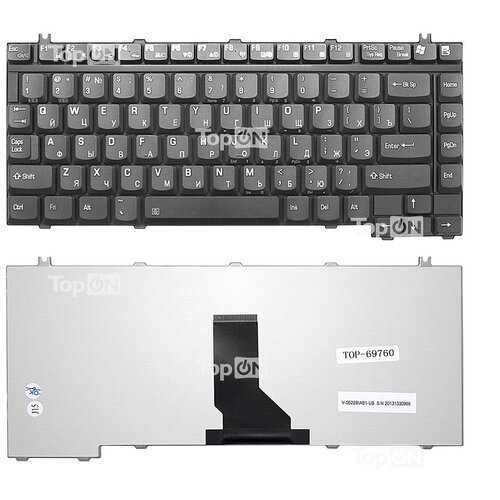 Клавиатура для ноутбука Toshiba Satellite Pro A10, A30, A60, Qosmio E10, E15, F10, F15, F20 Series. Г-образны Enter. Черная, без рамки. PN: NSK-T440R. клавиатура для ноутбука toshiba satellite a10 a15 a20 a25 a30 a40 a50 a55 a70 a75 a80 a100 черная