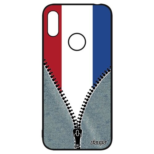 фото Защитный чехол на смартфон // huawei y6 2019 // "флаг голландии на молнии" стиль дизайн, utaupia, серый