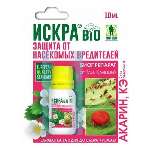 Искра Био защита от насекомых-вредителей от тли и клещей 10 мл Грин Бэлт