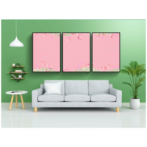 фото Набор модулных постеров для интерьера "цветок, украшение, открытка" 60x90 см. в тубусе, без рамки lotsprints