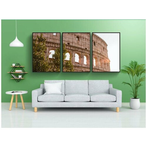 фото Набор модулных постеров для интерьера "рим, архитектуры, солнечный свет" 60x90 см. в тубусе, без рамки lotsprints