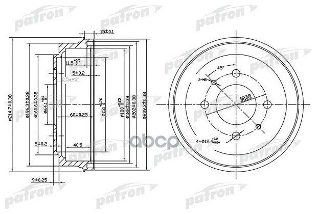 Барабан тормозной MITSUBISHI COLT V 96 00 PATRON PDR1485