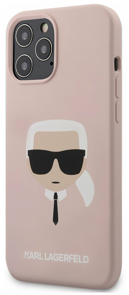 Чехол Lagerfeld для iPhone 12 Pro Max (6.7) Liquid silicone Karl's Head Hard Pink