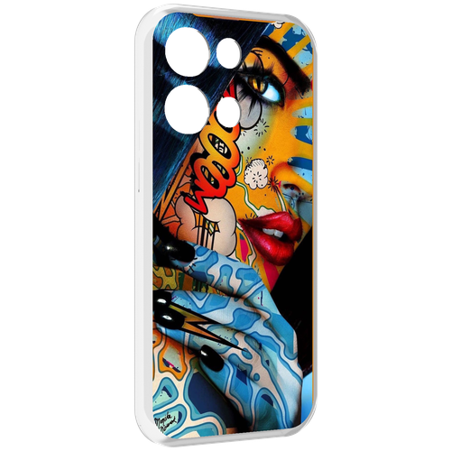 Чехол MyPads девушка разрисованная краскам иженский для OPPO Reno8 Pro задняя-панель-накладка-бампер