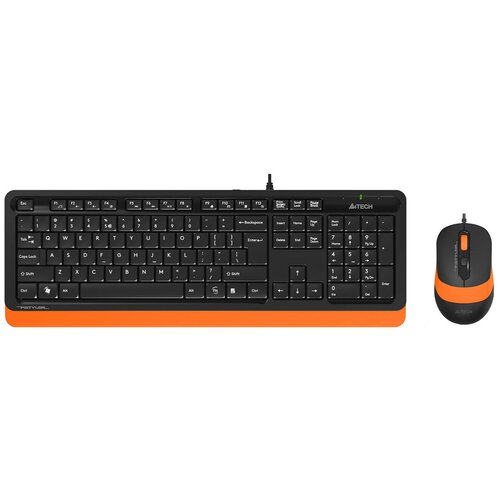 A4Tech Комплект клавиатура+мышь FStyler F1010 Black/Orange комплект клавиатура мышь a4tech fstyler f1010 black blue