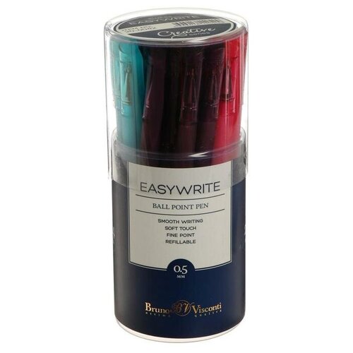 Ручка шариковая EasyWrite Creative, узел 0.5 мм, синие чернила, матовый корпус Silk Touch, микс