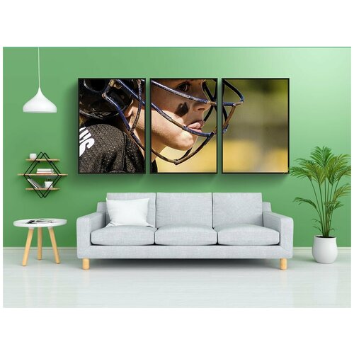 фото Набор модулных постеров для интерьера "бейсбол, игрок, шлем" 60x90 см. в тубусе, без рамки lotsprints