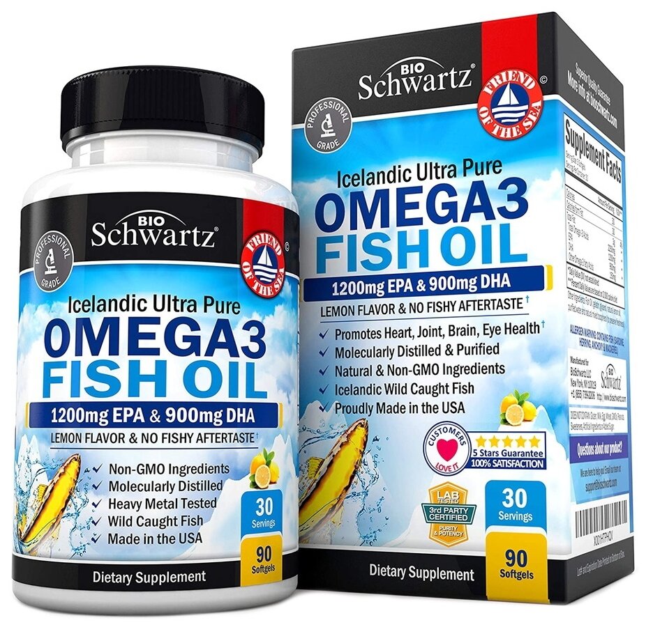 Капсулы BioSchwartz Omega 3 Fish Oil 1200mg EPA & 900mg DHA, 0.2 г, 90 шт.