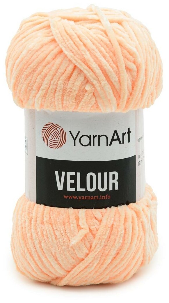 Пряжа для вязания YarnArt 'Velour' 100г 170м (100% микрополиэстер) (863 персиковый), 5 мотков