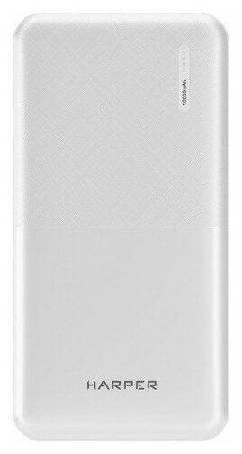 Harper Аксессуар Аккумулятор внешний портативный PB-10011 White 10 000mAh; Тип батареи Li-Pol; Выход 5V 2,1A; LED индикатор