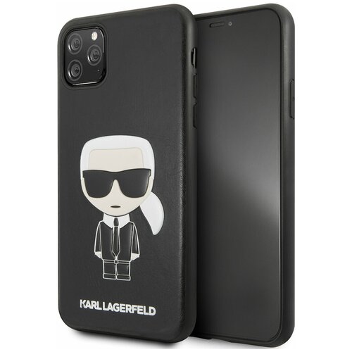 фото Чехол-накладка для iphone 11 pro max lagerfeld pu leather iconic karl hard, черный (klhcn65ikpubk) karl lagerfeld