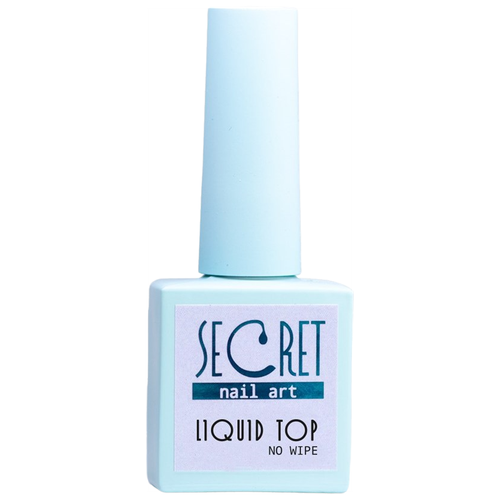 secret верхнее покрытие leaf top coat no wipe серебро 10 мл Secret Верхнее покрытие Liquid top no wipe, бесцветный, 10 мл