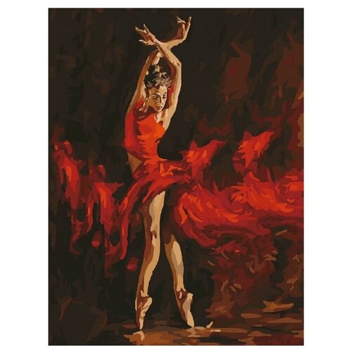 фото Картина по номерам 40×50 см, остров сокровищ «огненная женщина», на подрамнике, акриловые краски, 3 кисти