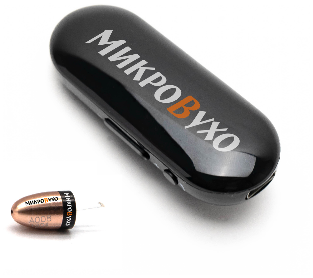 Капсульный микронаушник Premium и гарнитура Bluetooth Box PRO со встроенным микрофоном, кнопкой ответа и перезвона