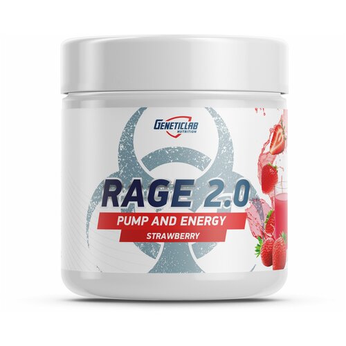 Geneticlab Nutrition Предтренировочный комплекс Geneticlab Nutrition RAGE 2.0, 240 г, вкус: клубника