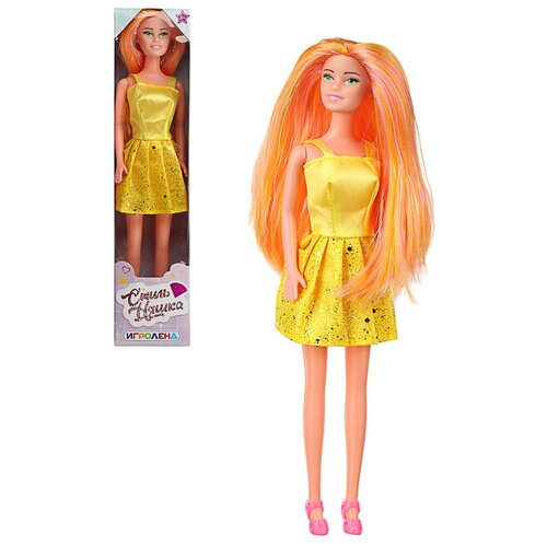 Кукла в стильном платье, 29см, цветные волосы, ABS, полиэстер, 6,5х29,5х4,5см, 6 диз